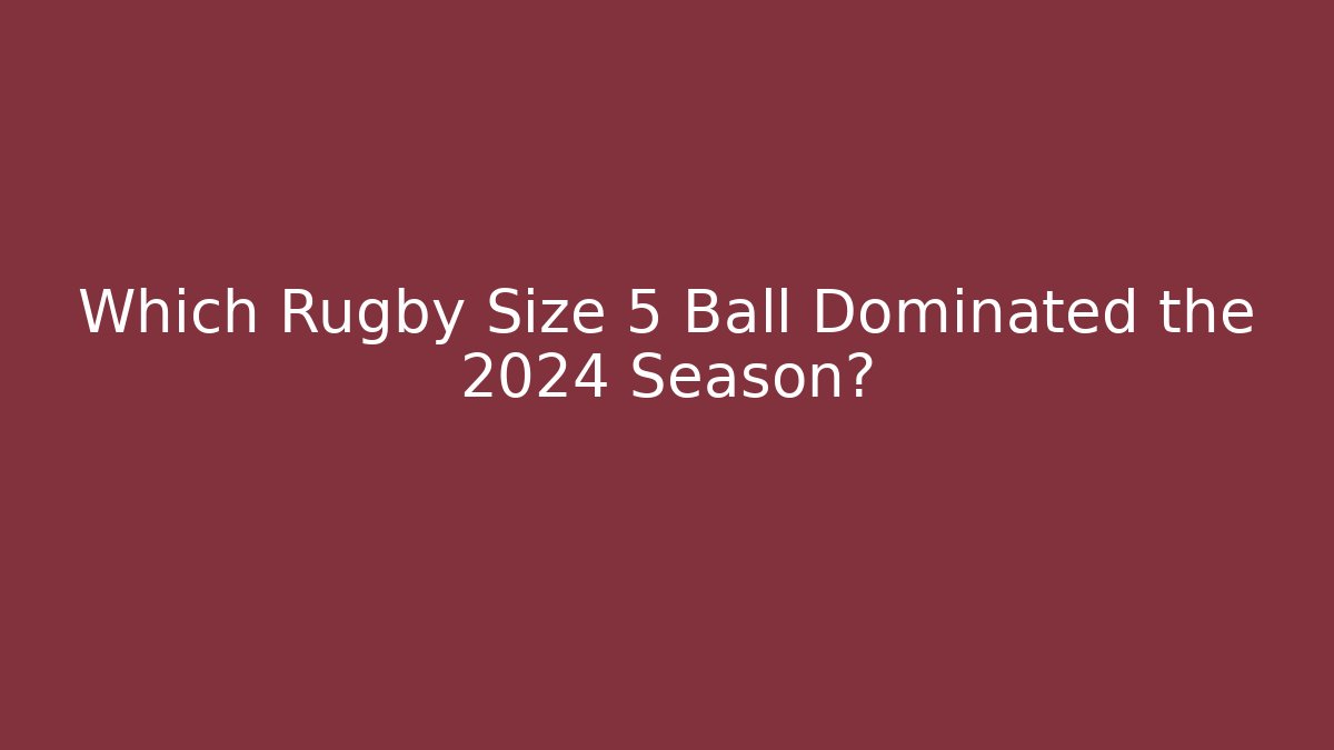 Which Rugby Size 5 Ball Dominated the 2024 Season?