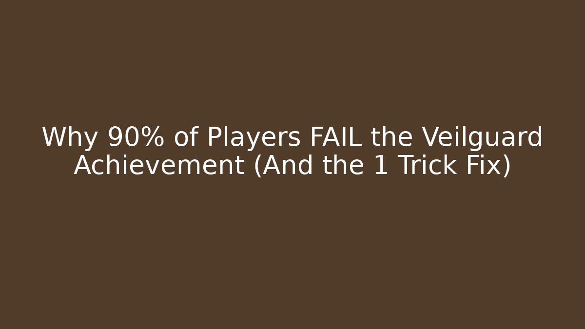 Why 90% of Players FAIL the Veilguard Achievement (And the 1 Trick Fix)