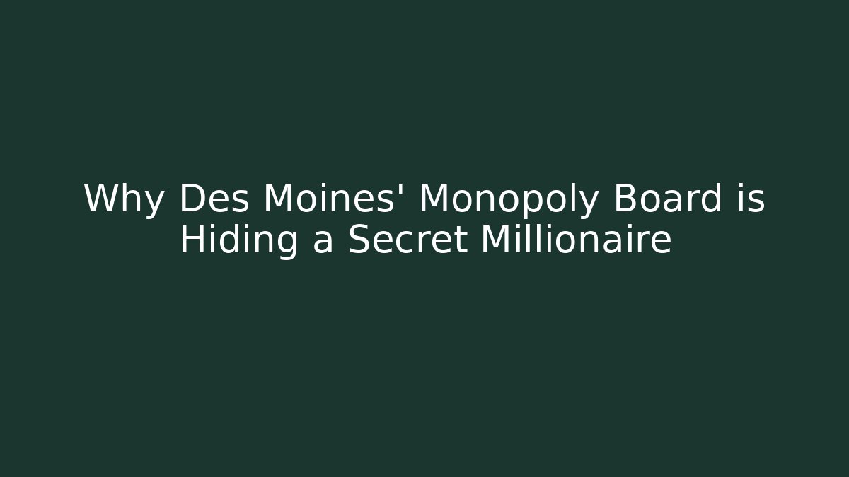 Why Des Moines' Monopoly Board is Hiding a Secret Millionaire