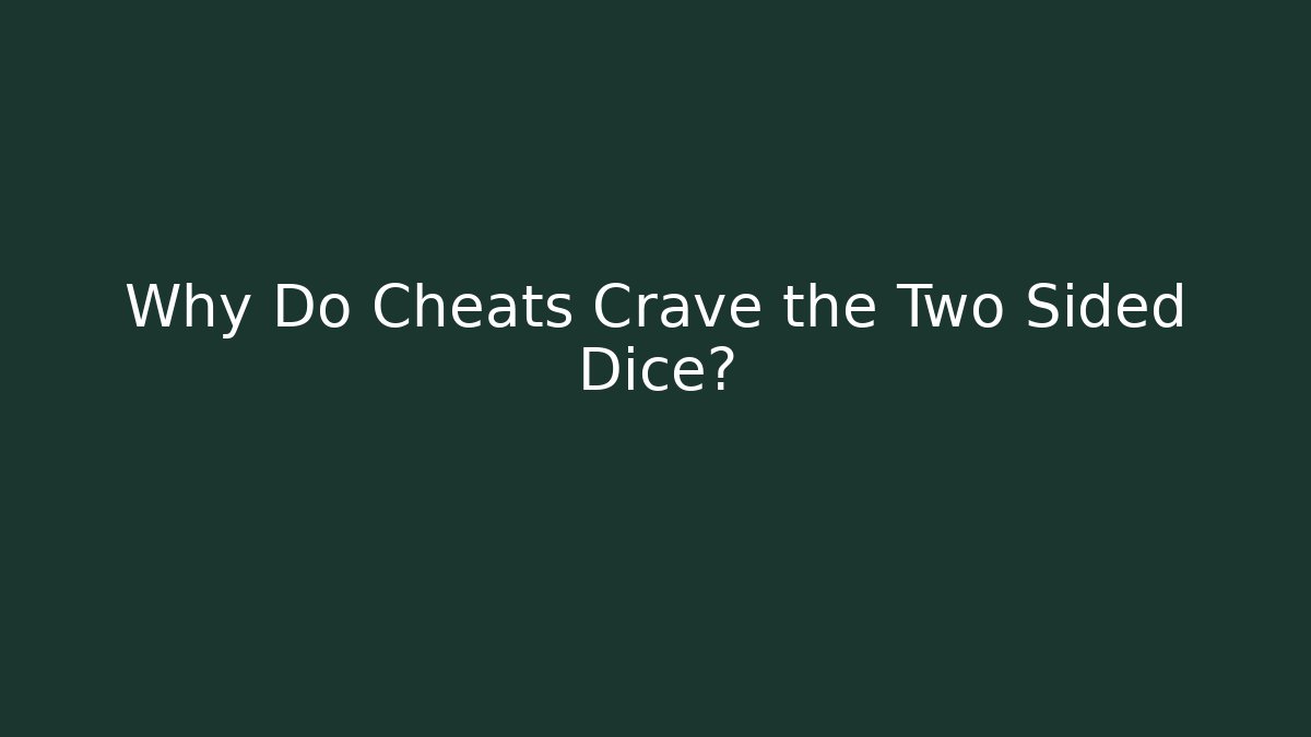 Why Do Cheats Crave the Two Sided Dice? - Andrea Zevedo