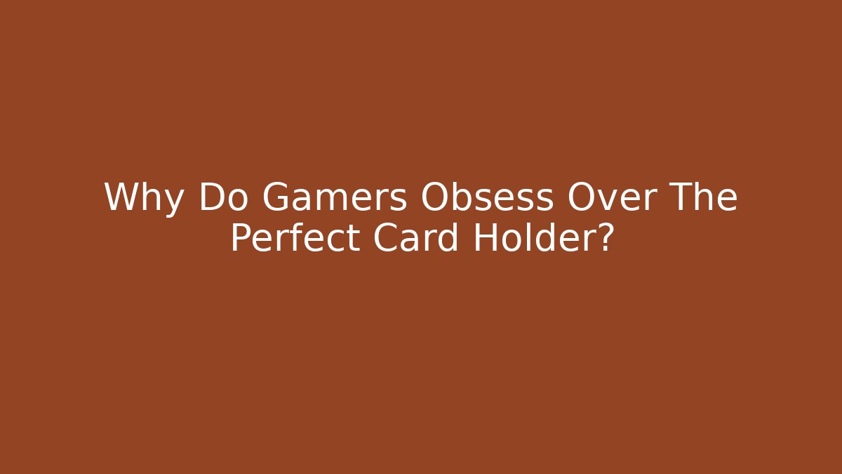 Why Do Gamers Obsess Over The Perfect Card Holder?