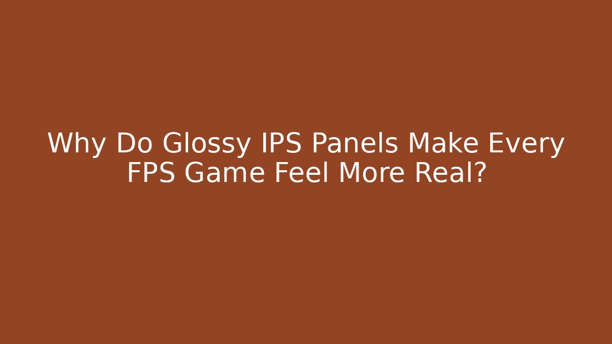 Why Do Glossy IPS Panels Make Every FPS Game Feel More Real?