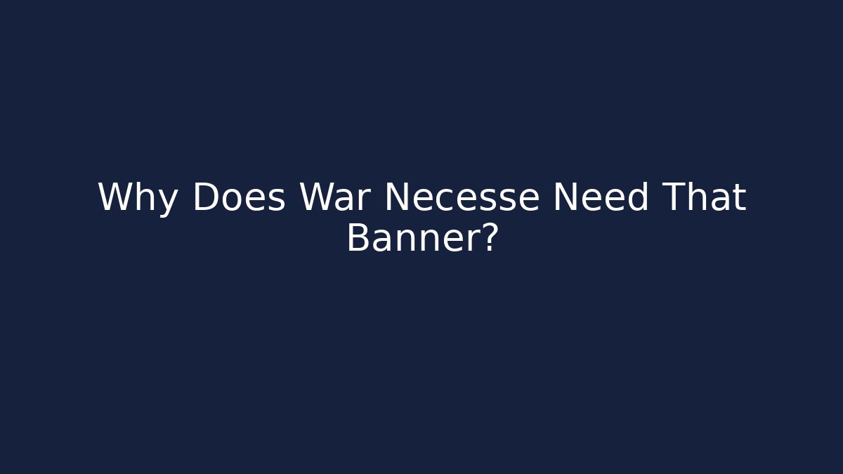 Why Does War Necesse Need That Banner?