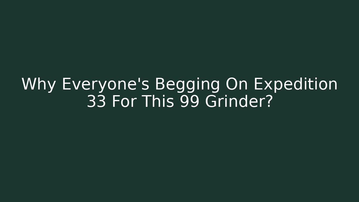 Why Everyone's Begging On Expedition 33 For This 99 Grinder?