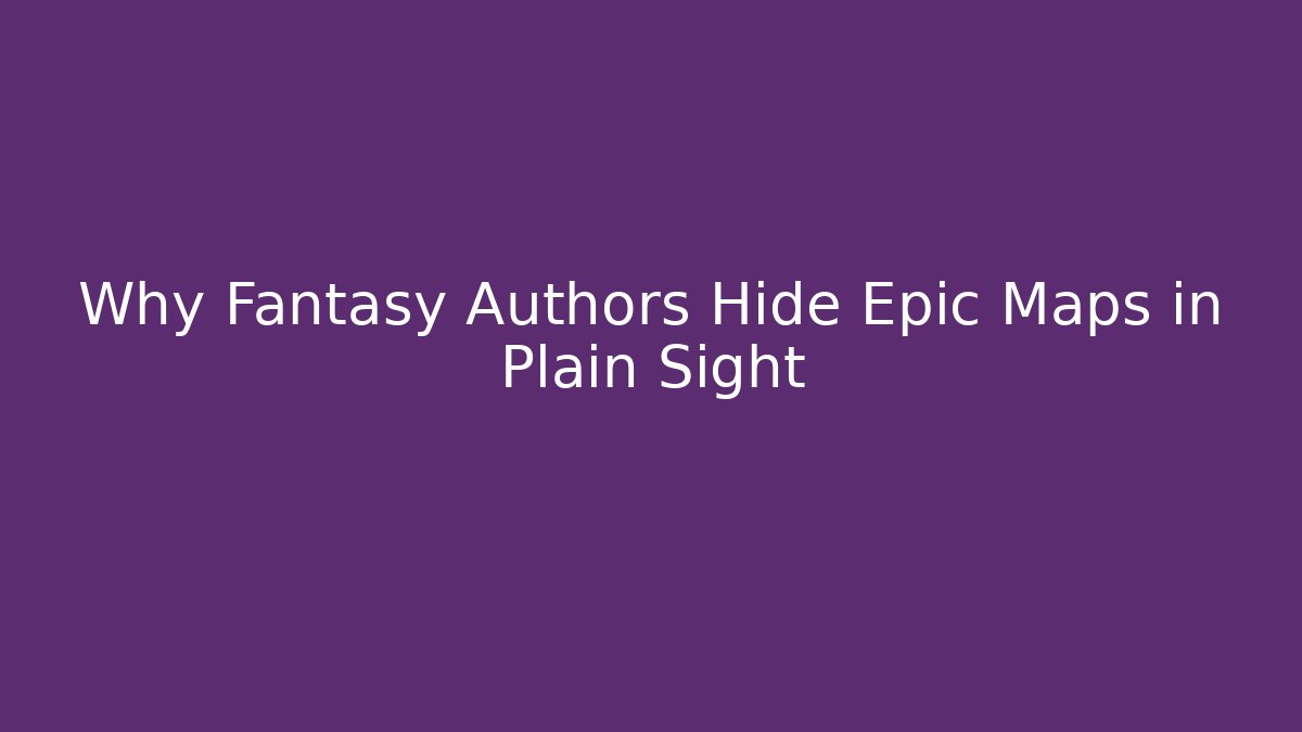 Why Fantasy Authors Hide Epic Maps in Plain Sight - Andrea Zevedo