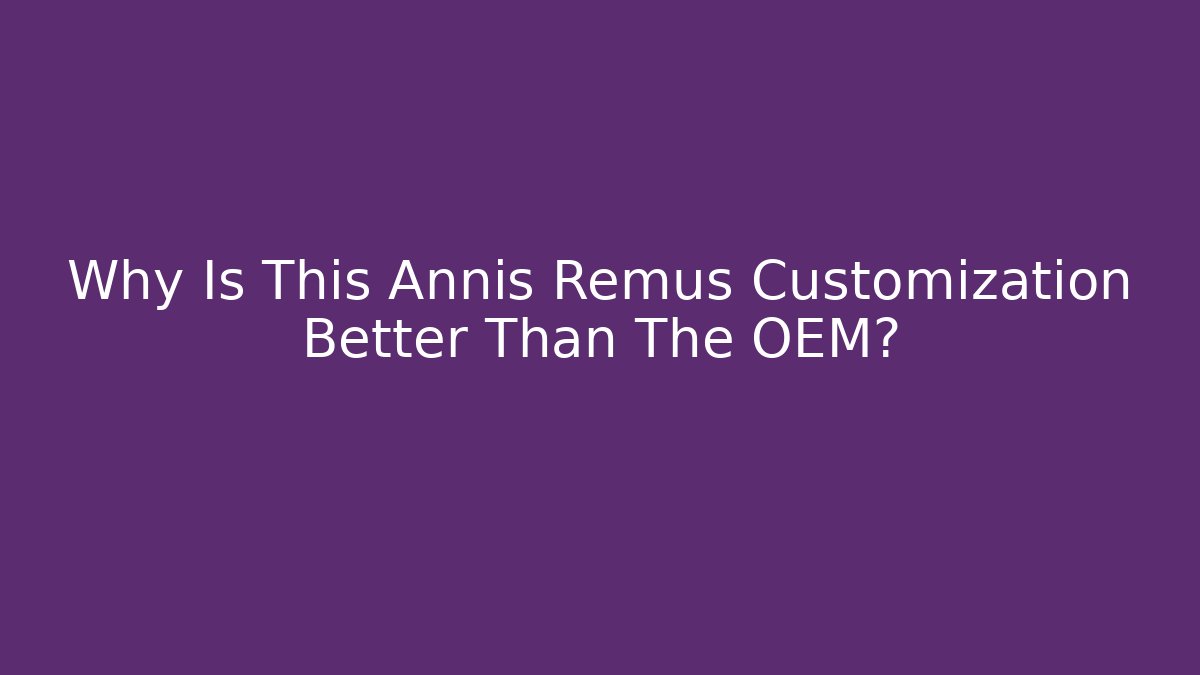 Why Is This Annis Remus Customization Better Than The OEM? - Andrea Zevedo