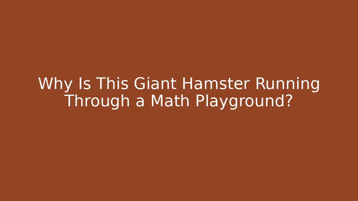 Why Is This Giant Hamster Running Through a Math Playground?