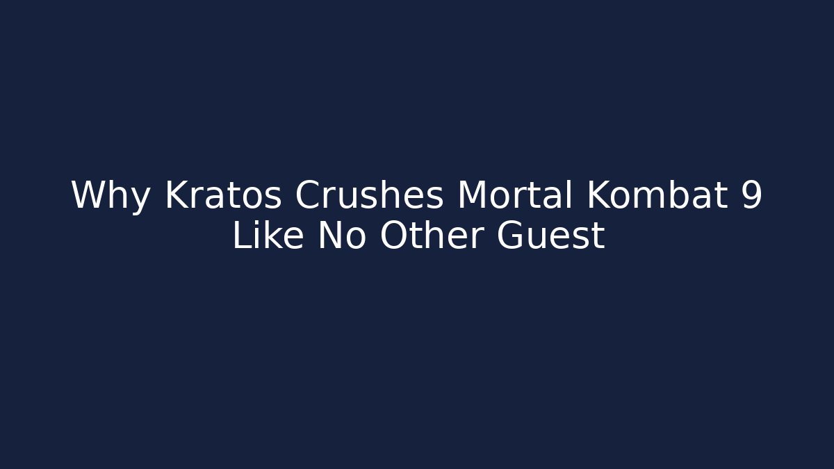 Why Kratos Crushes Mortal Kombat 9 Like No Other Guest