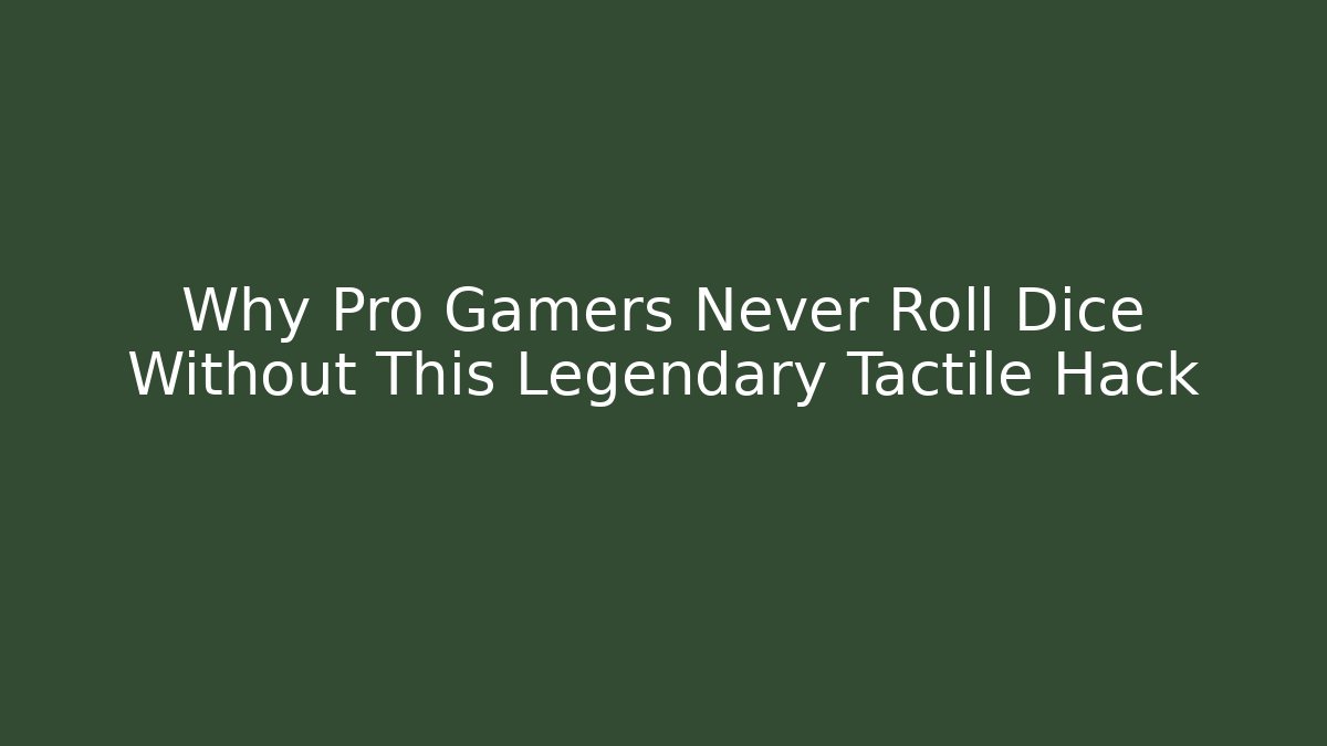 Why Pro Gamers Never Roll Dice Without This Legendary Tactile Hack - Andrea Zevedo