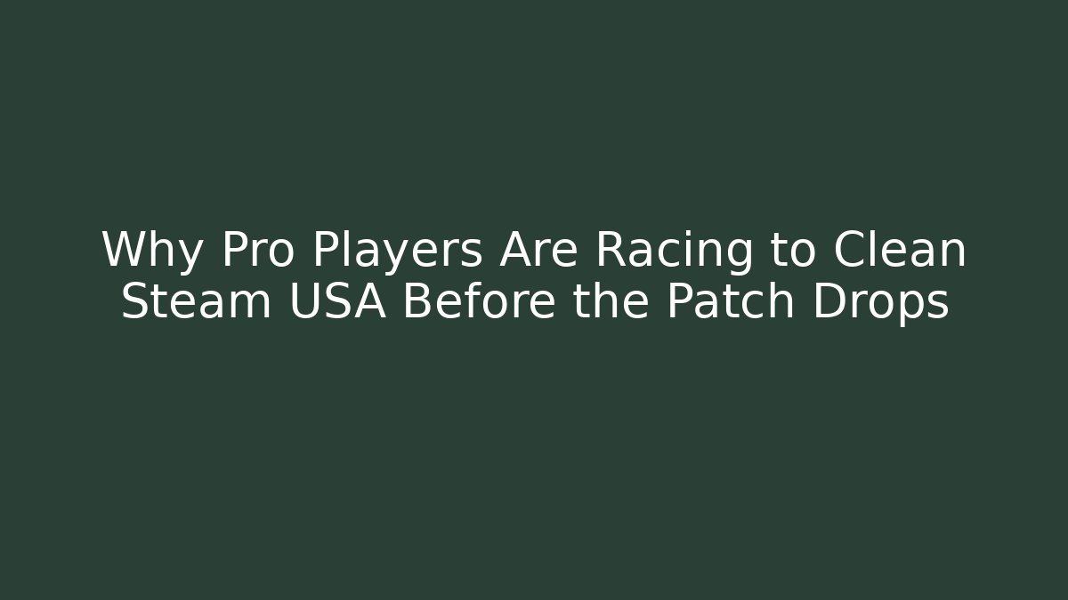 Why Pro Players Are Racing to Clean Steam USA Before the Patch Drops