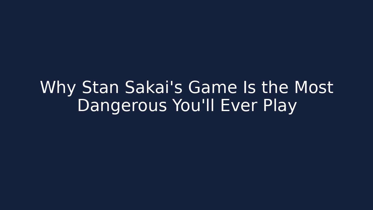 Why Stan Sakai’s Game Is the Most Dangerous You’ll Ever Play - Andrea Zevedo