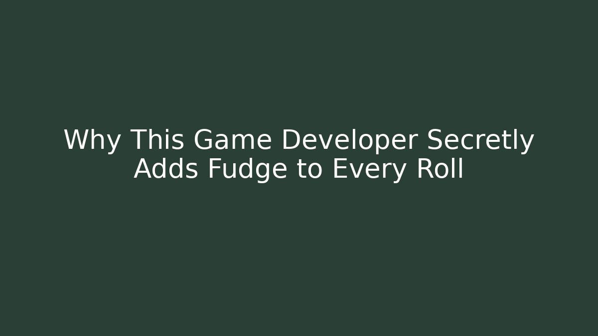 Why This Game Developer Secretly Adds Fudge to Every Roll