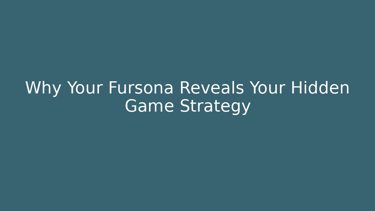 Why Your Fursona Reveals Your Hidden Game Strategy - Andrea Zevedo