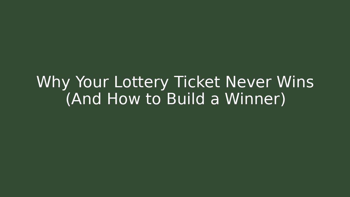 Why Your Lottery Ticket Never Wins (And How to Build a Winner)