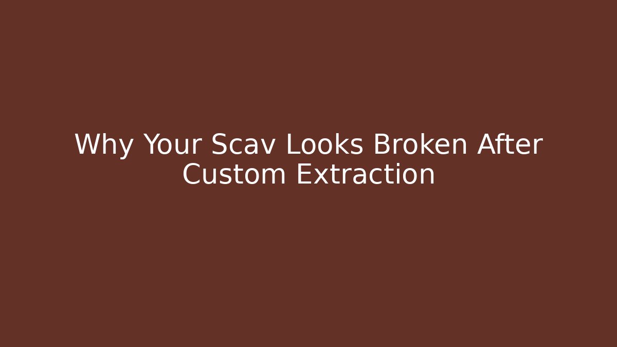 Why Your Scav Looks Broken After Custom Extraction
