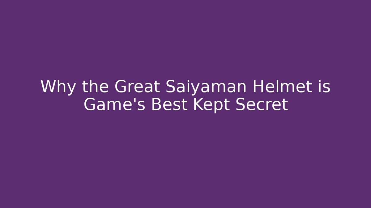 Why the Great Saiyaman Helmet is Game's Best Kept Secret
