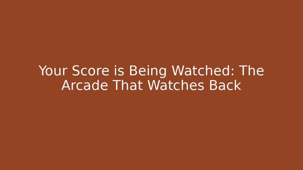 Your Score is Being Watched: The Arcade That Watches Back