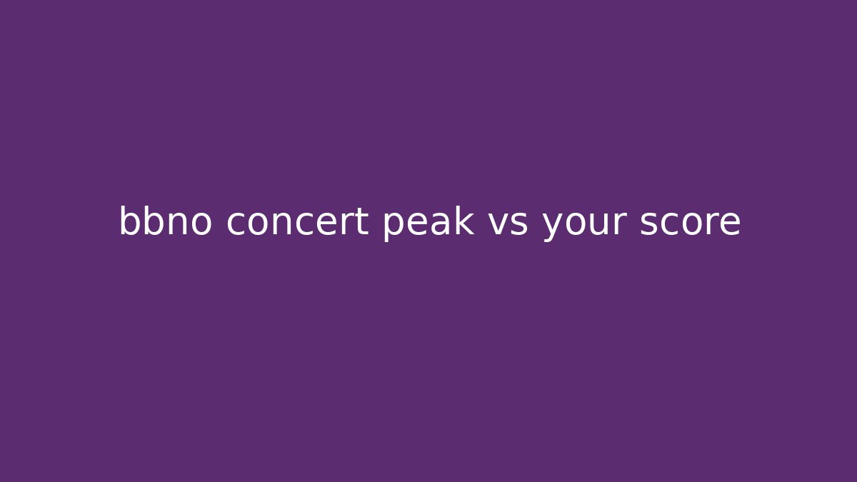 bbno concert peak vs your score